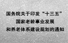 国务院关于印发“十三五”国家老龄事业发展和