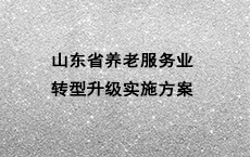 山东省养老服务业转型升级实施方案